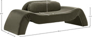 Austin 87.5" Velvet Upholstered Upholstered Loveseat in Green - 44008Green-L