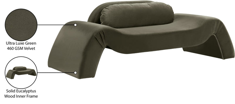 Austin 87.5" Velvet Upholstered Upholstered Loveseat in Green - 44008Green-L
