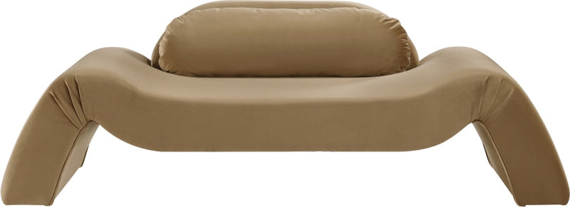 Austin 87.5" Velvet Upholstered Upholstered Loveseat in Saddle - 44008Saddle-L