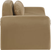 Austin 87.5" Velvet Upholstered Upholstered Loveseat in Saddle - 44008Saddle-L