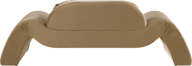 Austin 87.5" Velvet Upholstered Upholstered Loveseat in Saddle - 44008Saddle-L