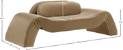 Austin 87.5" Velvet Upholstered Upholstered Loveseat in Saddle - 44008Saddle-L