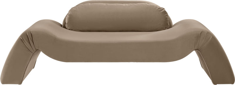 Austin 87.5" Velvet Upholstered Upholstered Loveseat in Taupe - 44008Taupe-L