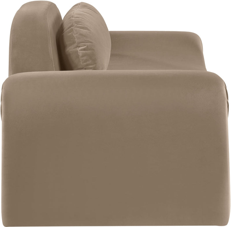 Austin 87.5" Velvet Upholstered Upholstered Loveseat in Taupe - 44008Taupe-L
