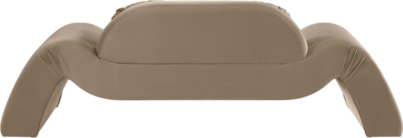 Austin 87.5" Velvet Upholstered Upholstered Loveseat in Taupe - 44008Taupe-L