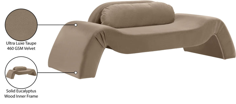 Austin 87.5" Velvet Upholstered Upholstered Loveseat in Taupe - 44008Taupe-L