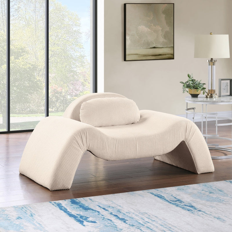 Austin Corduroy Upholstered Accent Chair in Beige - 44009Beige-C