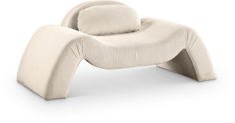 Austin Corduroy Upholstered Accent Chair in Beige - 44009Beige-C