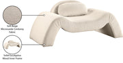 Austin Corduroy Upholstered Accent Chair in Beige - 44009Beige-C