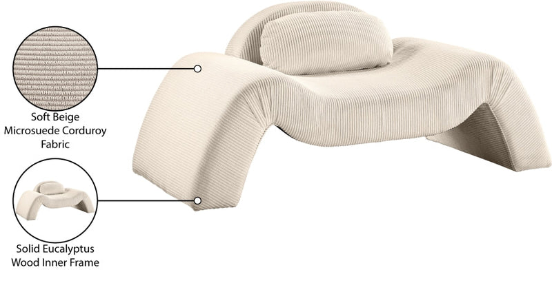 Austin Corduroy Upholstered Accent Chair in Beige - 44009Beige-C