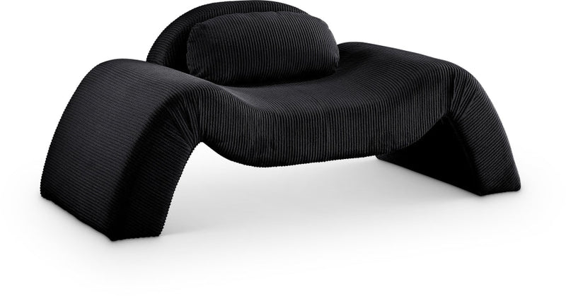 Austin Corduroy Upholstered Accent Chair in Black - 44009Black-C