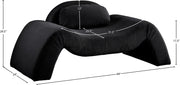 Austin Corduroy Upholstered Accent Chair in Black - 44009Black-C