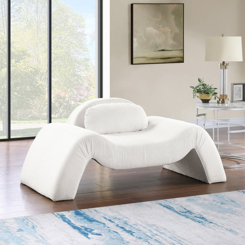 Austin Corduroy Upholstered Accent Chair in Cream - 44009Cream-C