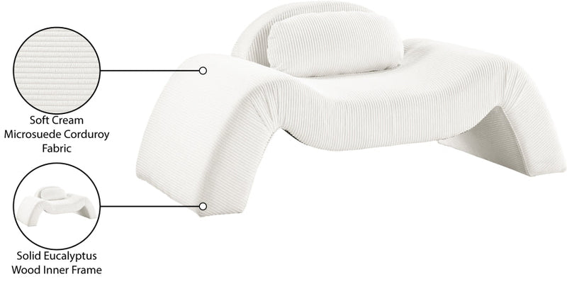 Austin Corduroy Upholstered Accent Chair in Cream - 44009Cream-C