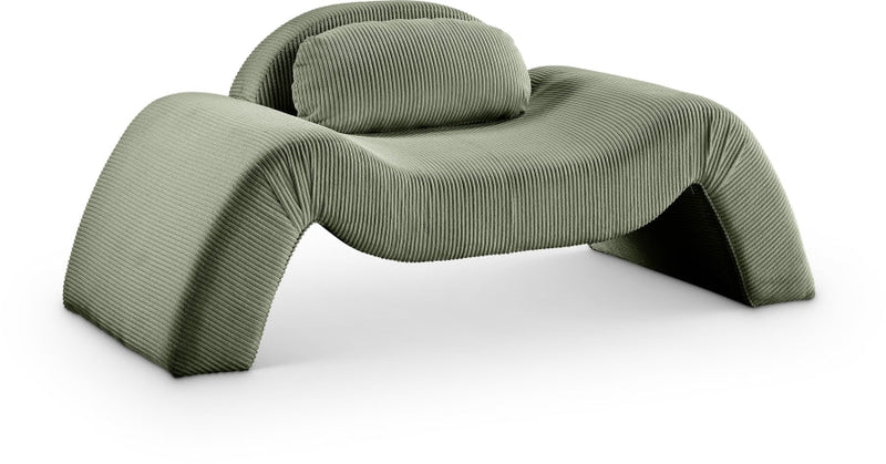 Austin Corduroy Upholstered Accent Chair in Green - 44009Green-C