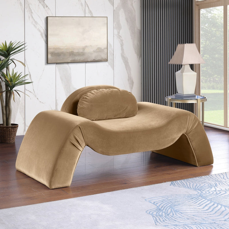 Austin Velvet Upholstered Accent Chair in Beige - 44008Beige-C