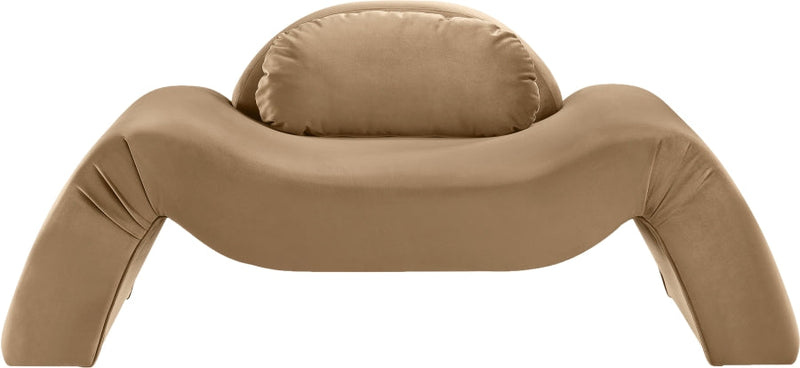Austin Velvet Upholstered Accent Chair in Beige - 44008Beige-C