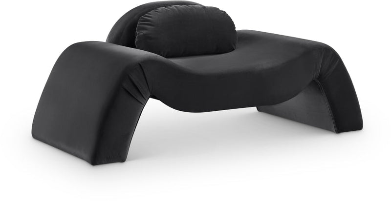 Austin Velvet Upholstered Accent Chair in Black - 44008Black-C