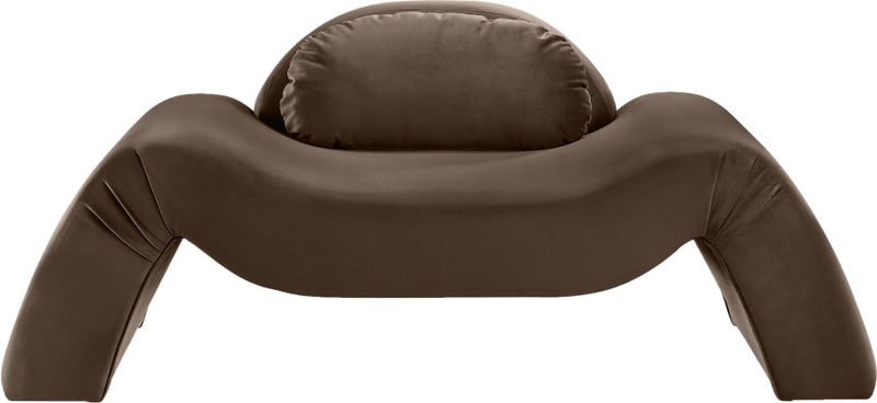 Austin Velvet Upholstered Accent Chair in Brown - 44008Brown-C