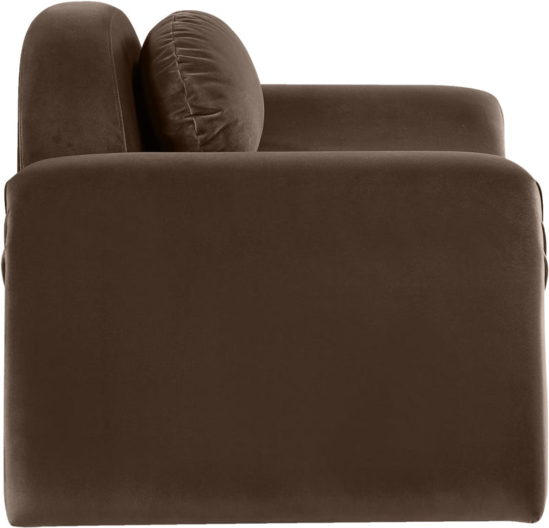 Austin Velvet Upholstered Accent Chair in Brown - 44008Brown-C