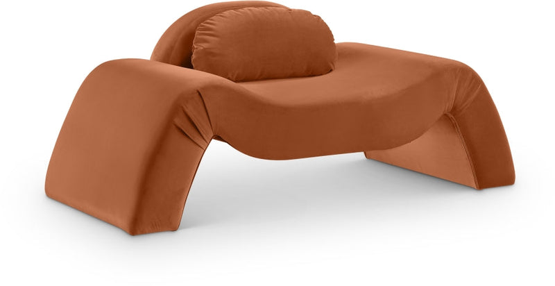 Austin Velvet Upholstered Accent Chair in Cognac - 44008Cognac-C