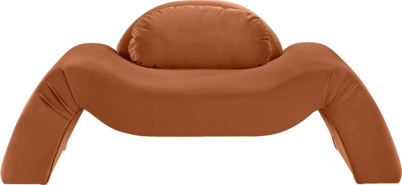 Austin Velvet Upholstered Accent Chair in Cognac - 44008Cognac-C