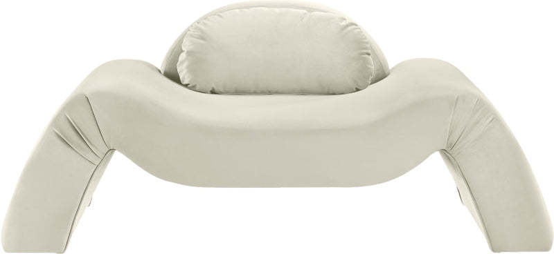 Austin Velvet Upholstered Accent Chair in Cream - 44008Cream-C