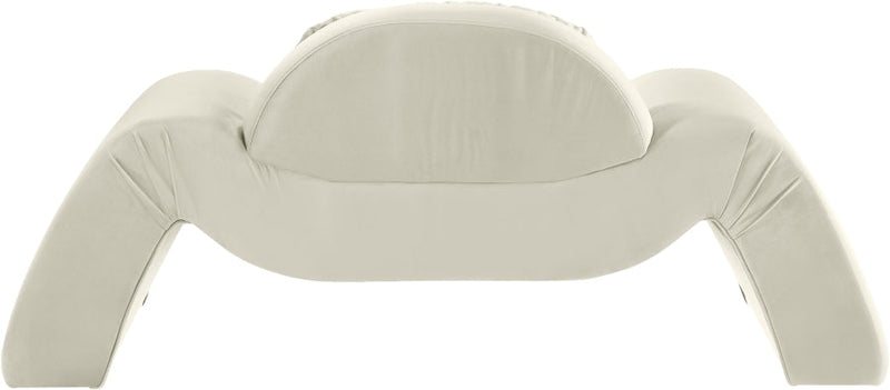 Austin Velvet Upholstered Accent Chair in Cream - 44008Cream-C