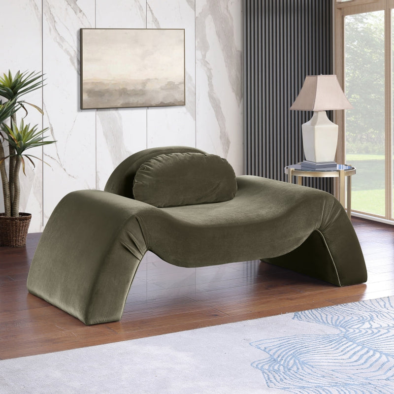 Austin Velvet Upholstered Accent Chair in Green - 44008Green-C