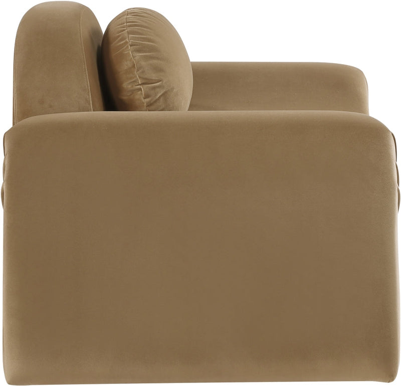 Austin Velvet Upholstered Accent Chair in Saddle - 44008Saddle-C