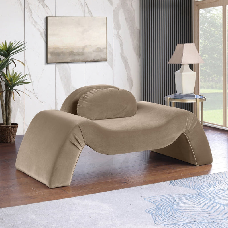 Austin Velvet Upholstered Accent Chair in Taupe - 44008Taupe-C