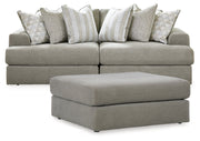 Avaliyah Ash 2-Piece Sectional with Ottoman from Ashley - Luna Furniture