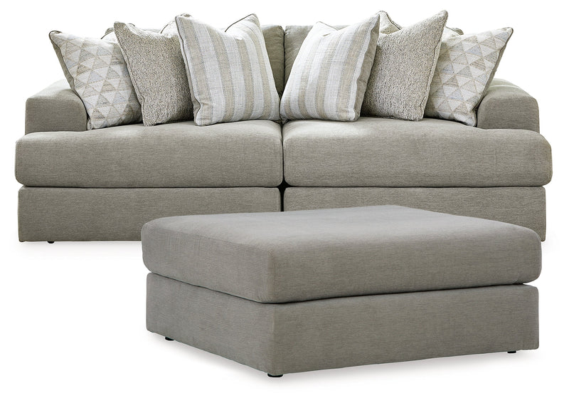 Avaliyah Ash 2-Piece Sectional with Ottoman from Ashley - Luna Furniture