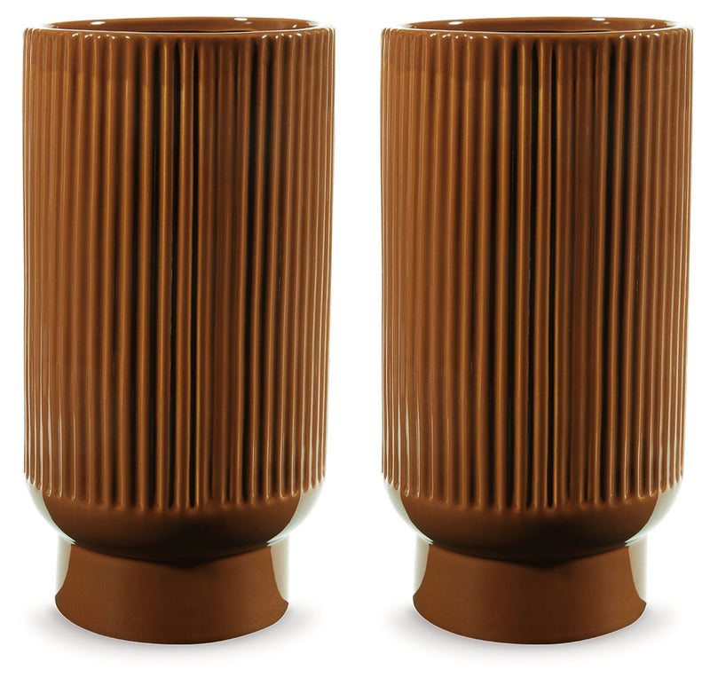 Avalyah Burnt Umber Vase (Set of 2) - A2900022