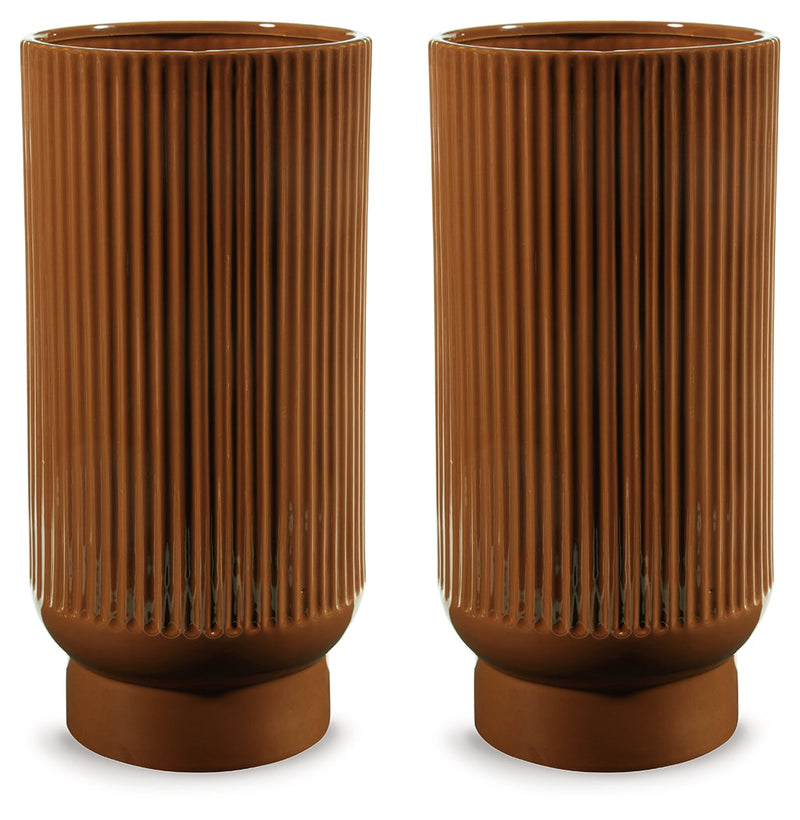 Avalyah Burnt Umber Vase (Set of 2) - A2900023