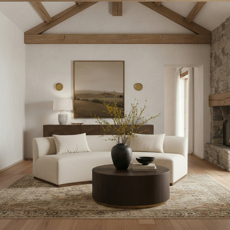 Avanti 104" Chenille Fabric Upholstered Sofa in Beige - 44016Beige-S