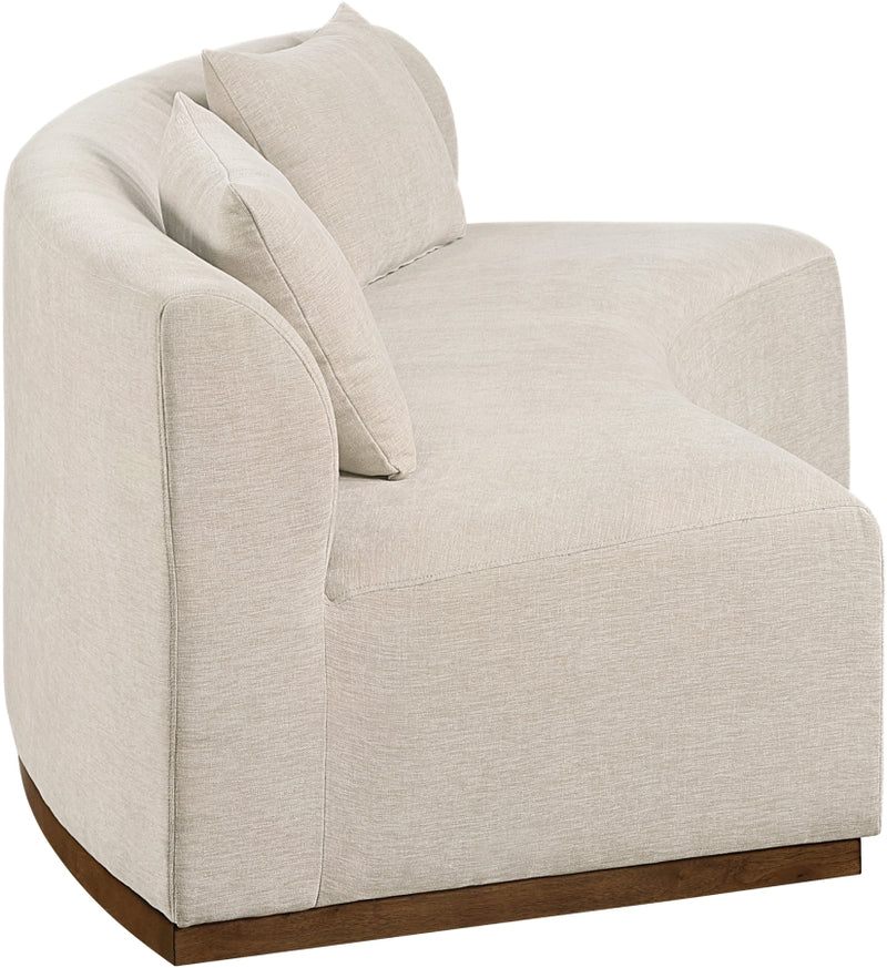 Avanti 104" Chenille Fabric Upholstered Sofa in Beige - 44016Beige-S