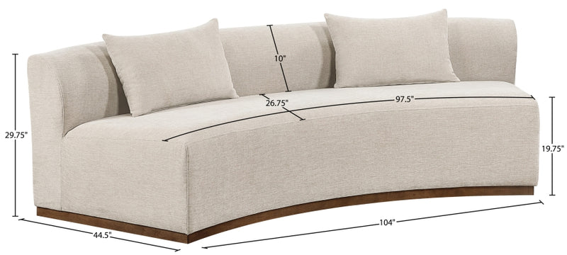 Avanti 104" Chenille Fabric Upholstered Sofa in Beige - 44016Beige-S