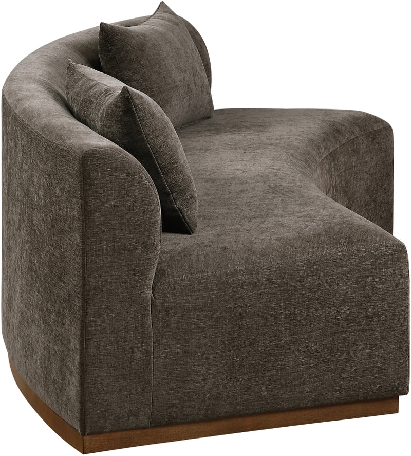 Avanti 104" Chenille Fabric Upholstered Sofa in Brown - 44016Brown-S