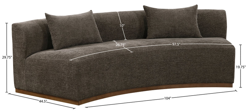 Avanti 104" Chenille Fabric Upholstered Sofa in Brown - 44016Brown-S