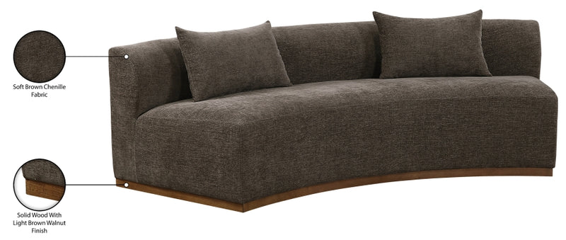 Avanti 104" Chenille Fabric Upholstered Sofa in Brown - 44016Brown-S