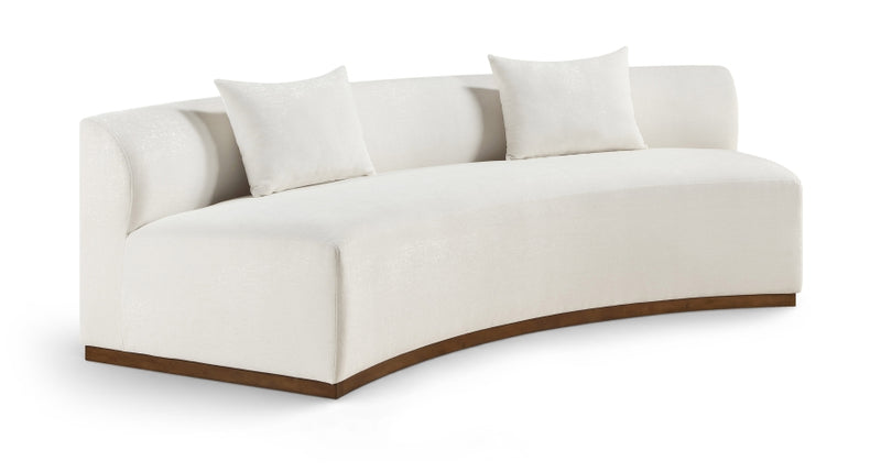 Avanti 104" Chenille Fabric Upholstered Sofa in Cream - 44016Cream-S