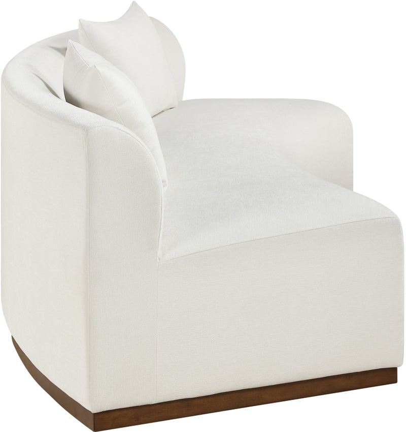 Avanti 104" Chenille Fabric Upholstered Sofa in Cream - 44016Cream-S