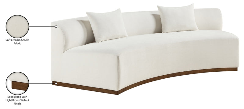 Avanti 104" Chenille Fabric Upholstered Sofa in Cream - 44016Cream-S