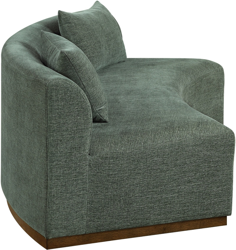 Avanti 104" Chenille Fabric Upholstered Sofa in Olive - 44016Olive-S