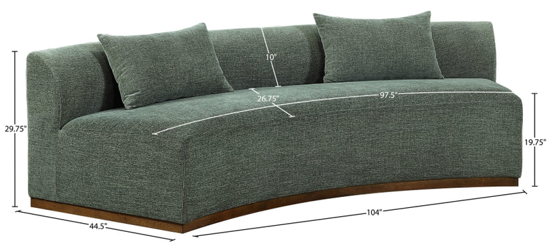 Avanti 104" Chenille Fabric Upholstered Sofa in Olive - 44016Olive-S