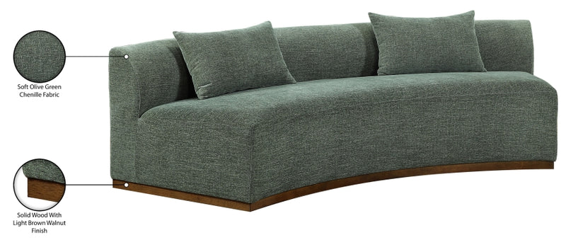 Avanti 104" Chenille Fabric Upholstered Sofa in Olive - 44016Olive-S