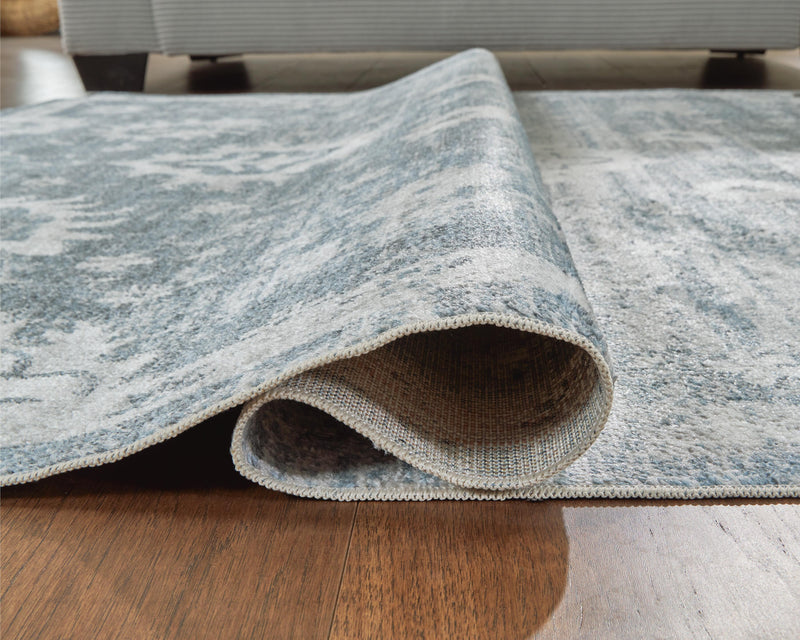 Avanworths Blue/Gray/Ivory Washable 5'3" x 7' Area Rug - R407792