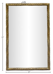 Avara 20" W x 31" H Iron Frame Mirror in Gold - 66073Gold-M31