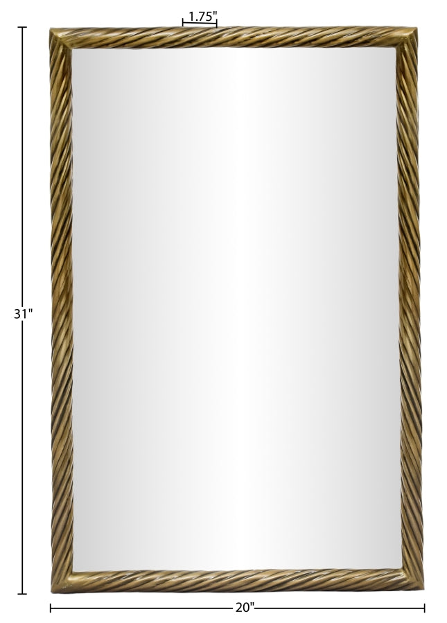 Avara 20" W x 31" H Iron Frame Mirror in Gold - 66073Gold-M31